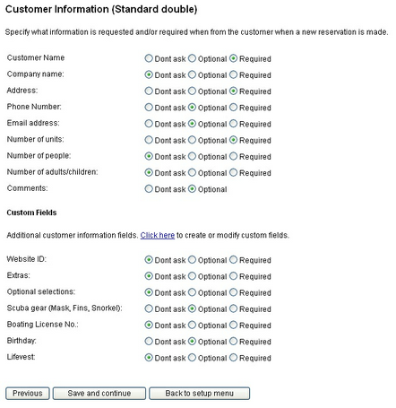 Customer Information and Custom Fields